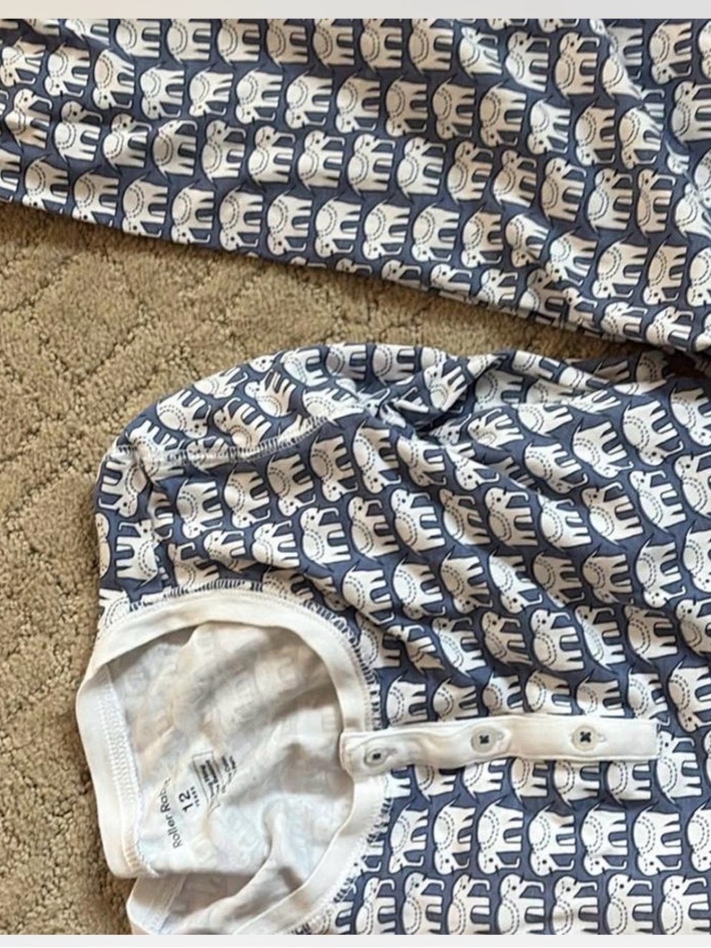 Roller Rabbit Kids Blue and White Elephant Print Pajama Set